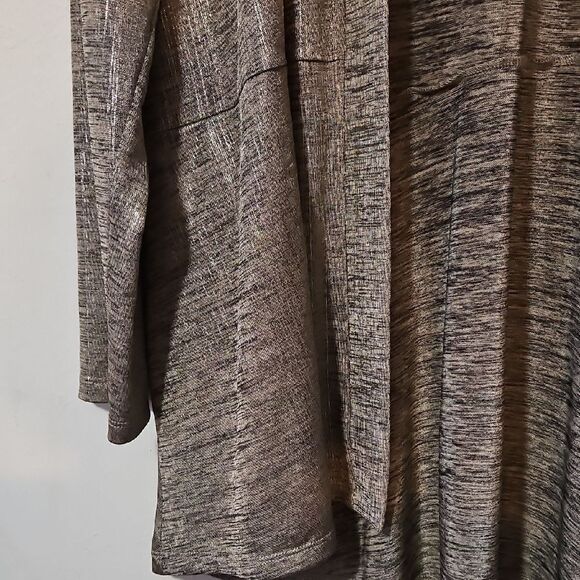 Susan Graver Silver Cardigan Sweater - Picture 3 of 5